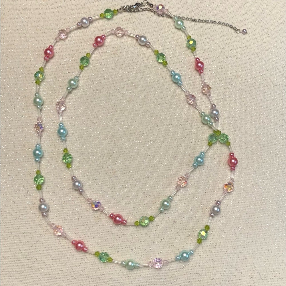 Multicolor Pastel Beaded 42” Necklace - Women Jewelry